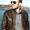 CHRIS EVANS PLAYING IT COOL LEATHER JACKET